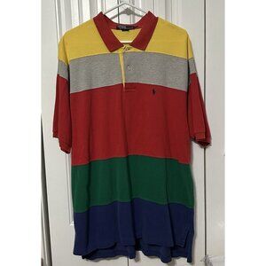 vintage Polo Ralph Lauren Rugby Colorblock 90's Polo Shirt XXL Short Sleeve